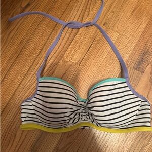 Victorias Secret Striped Halter Bikini Top - 36C